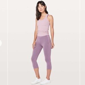 [8] 2018 Lululemon In Movement Crop *Everlux 19" Smoked Mulberry Like New Cond